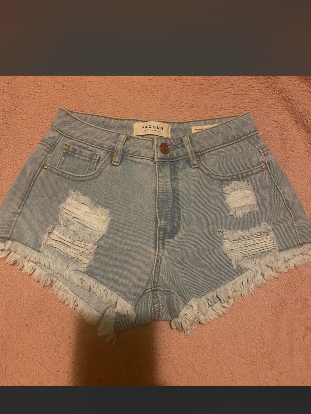 PacSun Light Wash Distressed High-Rise Denim Shorts